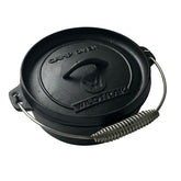 Cast Iron 2 Quart Heavy Duty Pre-Seasoned Round Camp Oven with Lip and Handle 20.5x10.8